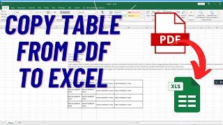 How to Copy Data From PDF to Excel | Copy Table From PDF to Excel