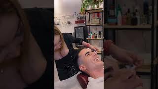 ASMR: Haircut, Shave and Head Massage by Thai Female Barber! #shorts