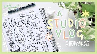 STUDIO VLOG 16 🪴 immigration stress and taking it slow (fill a sketchbook page with me!)