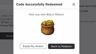 Redeeming the Bag of Robux! (NO STEALING MY CODE)