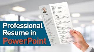 Professional resume design in PowerPoint #Resume #ModernResume #Resumedesign