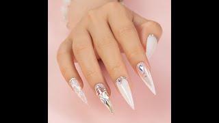 EASY NAIL ART - Gel color & Rhinestones #Shorts