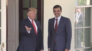 Trump welcomes Emir of Qatar Sheikh Tamim Bin Hamad Al-Thani at White House | 4K Ultra HD