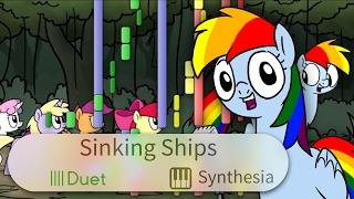 Sinking Ships - FimFlamFilosophy - |DUET PIANO TUTORIAL w/LYRICS| -- Synthesia HD