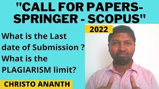 Christo Ananth - Call for Papers - Springer - Submitted to Scopus - October 2022 - Review in English