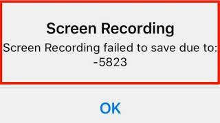 Fix Screen Recording || Fix  Screen Recording Failed to save due to -5823 Error Solve In Iphone IOS