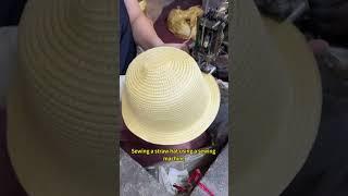 Sewing a straw hat using a sewing machine