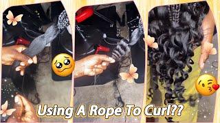 Have U ever Tried This? Only A Rope To Curl? Hairstyle Tutorial From Straight To Curls #Elfinhair