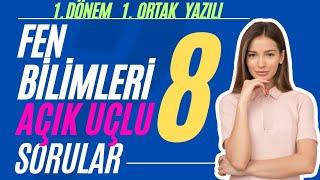 8. Sınıf Fen Bilimleri Dersi 1. Dönem 1. Yazılı Sınavı Açık Uçlu Soruları ve Cevapları 2024 GÜNCEL