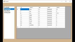 VB.net: fill datagridview from 2 tables using Views in sql server depends on Listbox selected value