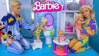 Barbie & Ken Doll Family Toddler Twins Get Well Routine