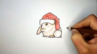 Как нарисовать Новогоднего кролика | Drawing of a New Year's rabbit