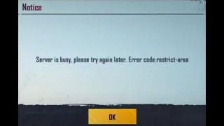 Pubg Server Is Busy Please Try Again Later Error Code Restrict Area Problem | Pubg Not Opening. IOS