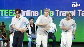 Mingi dancing WAVE after hiatus // ATEEZ Online Live Travel Talk Show