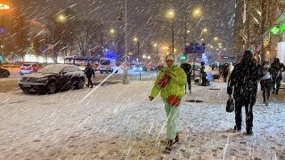 ️ SNOW STORM IN RUSSIA RIGHT NOW! Winter on the Streets of Moscow - 4K HDR