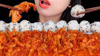 GOKIL! ASMR CEKER MERCON TANPA TULANG + BOLA BOLA NASI  SPICY BONELESS CHICKEN FEET + RICE BALLS