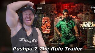 Pushpa 2 The Rule Trailer (Telugu) | Allu Arjun | Fahadh Faasil | DSP • Reaction By Foreigner