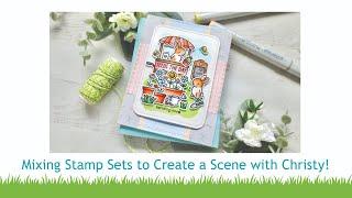 Mixing stamp sets to create a scene with Christy