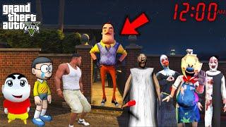 Shinchan Nobita and Franklin Play Hide and Seek With Evil Nun Hello Neighbor Granny In GTA 5!