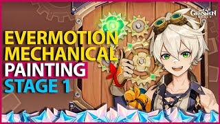 Evermotion Mechanical Painting Stage 1 FREE 420 PRIMOGEMS! Genshin Impact Gears Puzzle Guide