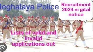 New Notice for Meghalaya Police applicants / candidates (Recruitment 2024)