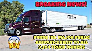 Prime Inc Major Public Announcement To All 9,204 Truck Drivers  This Is The Future