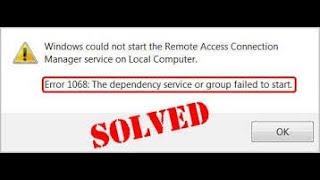 Windows could not start service on local computer Error: 1068 The Dependency service or group failed