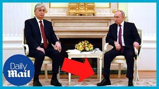 Putin's feet twitch awkwardly during meeting with Kazakh President