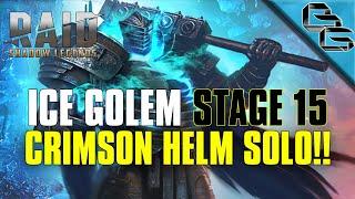 RAID: Shadow Legends | Ice Golem Stage 15 on Auto | Crimson Helm Solo!! | F2P