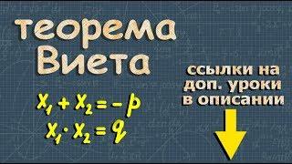 ТЕОРЕМА ВИЕТА 8 класс как решать формула