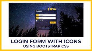 LOGIN FORM WITH ICONS USING BOOTSTRAP | LOGIN FORM