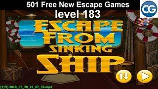 [Walkthrough] 501 Free New Escape Games level 183 - Escape from sinking ship - Complete Game