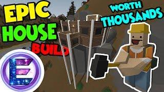 EPIC CLIFF HOUSE BUILD That's worth Thousands - Unturned RP ( Speed build )