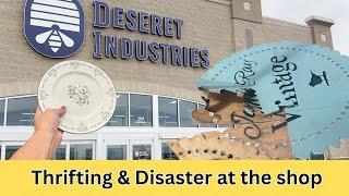 Thrift With Me For Home Decor Makeovers + Repairing Wind Damage At Our Vintage and Antique Shop
