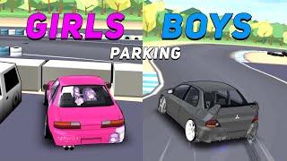 Girls vs Boys Parking in FR Legends