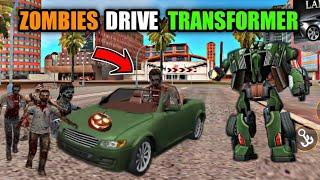 Zombies Drive Green Transformer Car In Rope Hero Vice Town