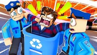 ROBLOX POLICE vs ME IN A RECYCLING BIN