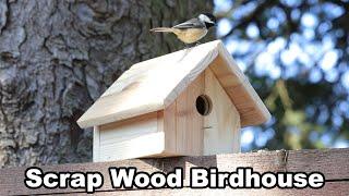 Scrap Wood Birdhouse using BASIC TOOLS - DIY