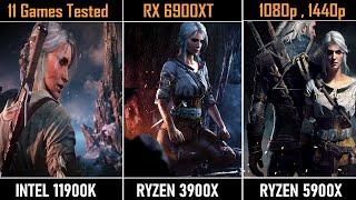 Intel i9 11900k vs Ryzen 9 3900x vs 5900x Gaming Benchmark RX 6900xt