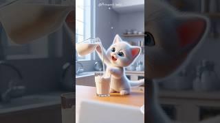 Cat stole milk from the farm #cat #cute #lovely #123 #123g0 #happy #subscribe