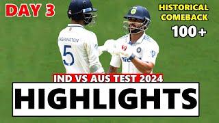 India vs Australia 4th Test Day 3 Full Highlights 2024