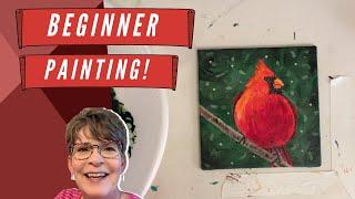 EASY! Traceable Ornament Painting! - Cardinal