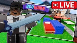  ROBLOX BEDWARS LIVE WITH VIEWERS hopefully i don't get 100k ping again