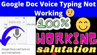 Google Doc Voice Typing Not Working/Showing | how to use google doc voice typing | Hindi/Urdu