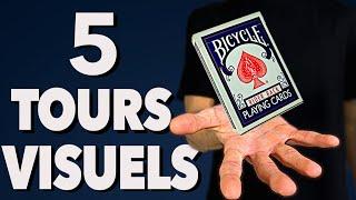 5 VISUAL TRICKS WITH CARDS - Magic Trick Explained!