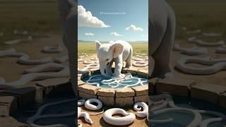 Baby elephant covered in dangerous snakes saved by mother elephant  #ai #elephant #rescue