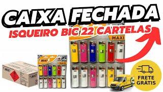 Caixa fechada isqueiro Bic maxxi com 22 Cartelas de  Bic para Revender - Isqueiro Bic para Revenda