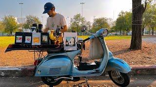 ASMR Cafe Vlog Mini Coffee Shop Vespa Coffeebar Pop up Barista Working Relax Kopi Carts Street Food