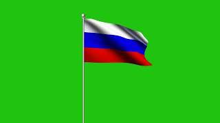 Russia Flag Green Screen | Russia Waving Flag Green Screen Animation