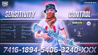 Pubg Mobile/BGMI 2024  New Best Sensitivity Code + Control settings in UPDATE 3.4 Sensitivity 2024